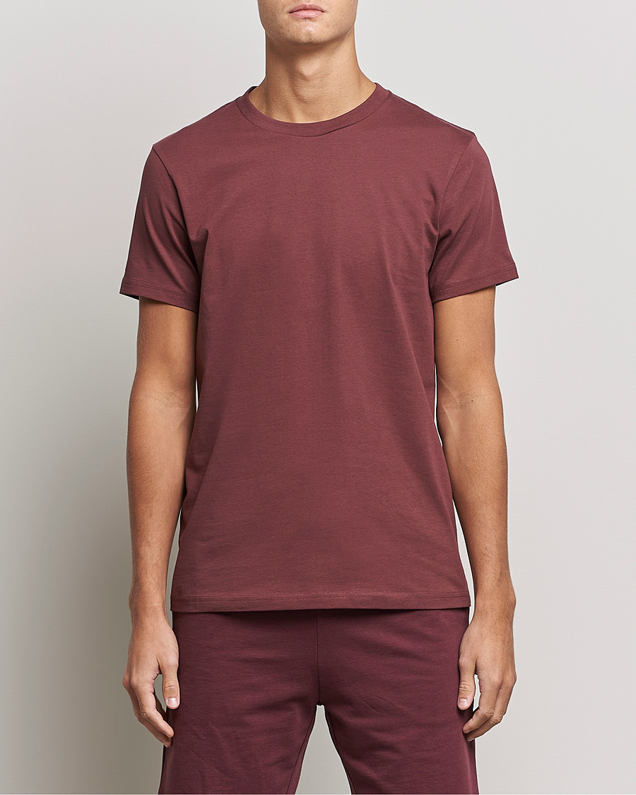 Heren | T-shirts | Bread & Boxers | Heavy Cotton Crew Neck T-shirt Burgundy