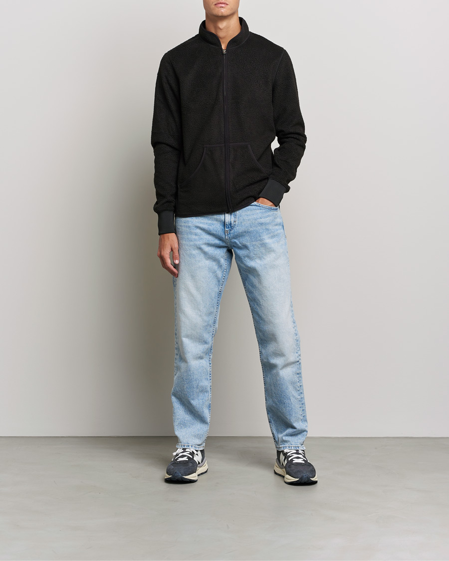 Heren | Truien | Bread & Boxers | Full Zip Fleece Jacket Black