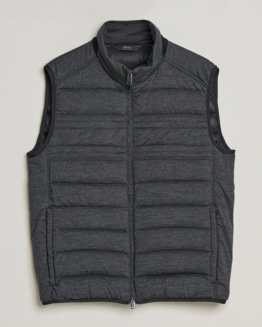 Heren | Jassen | Brioni | Cashmere/Wool Jersey Vest Dark Grey Melange