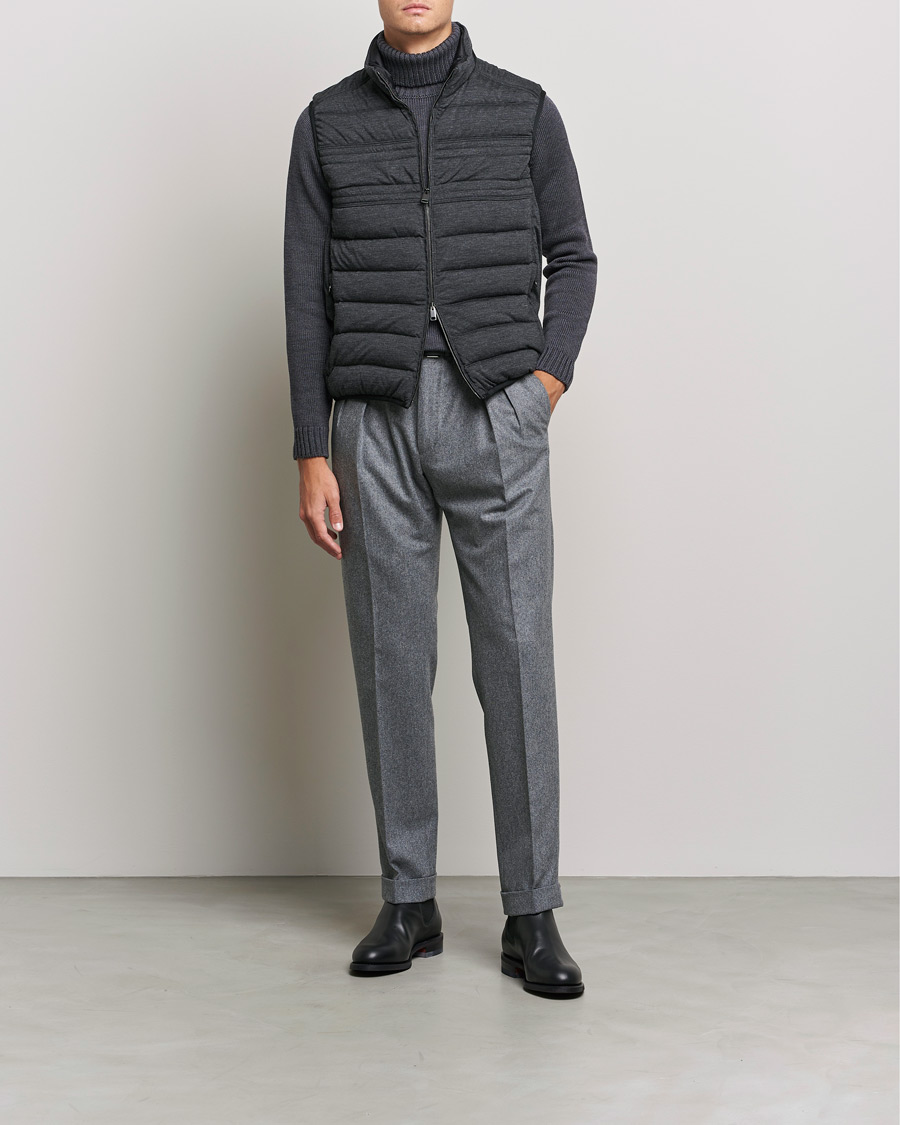 Heren | Jassen | Brioni | Cashmere/Wool Jersey Vest Dark Grey Melange