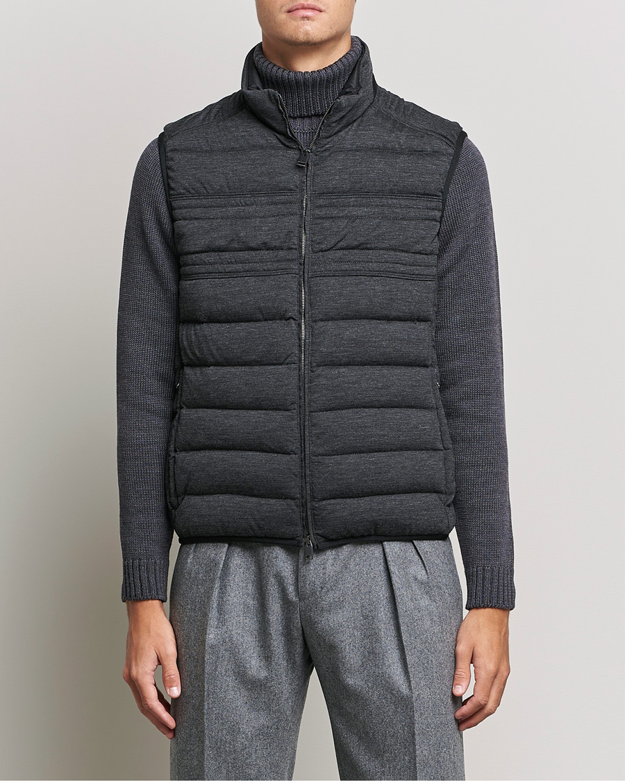 Heren | Jassen | Brioni | Cashmere/Wool Jersey Vest Dark Grey Melange