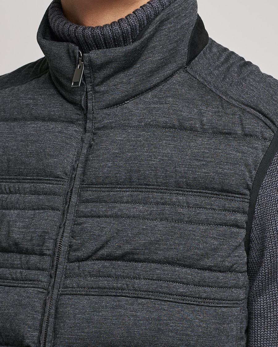 Heren | Jassen | Brioni | Cashmere/Wool Jersey Vest Dark Grey Melange