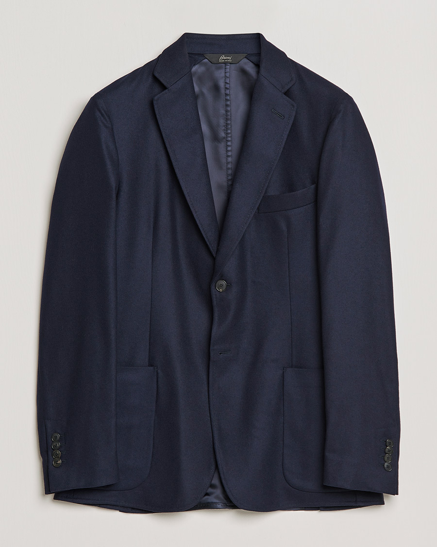 Heren | Blazers | Brioni | Deconstructed Flannel Blazer Navy