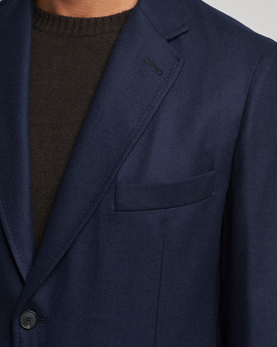 Heren | Blazers | Brioni | Deconstructed Flannel Blazer Navy