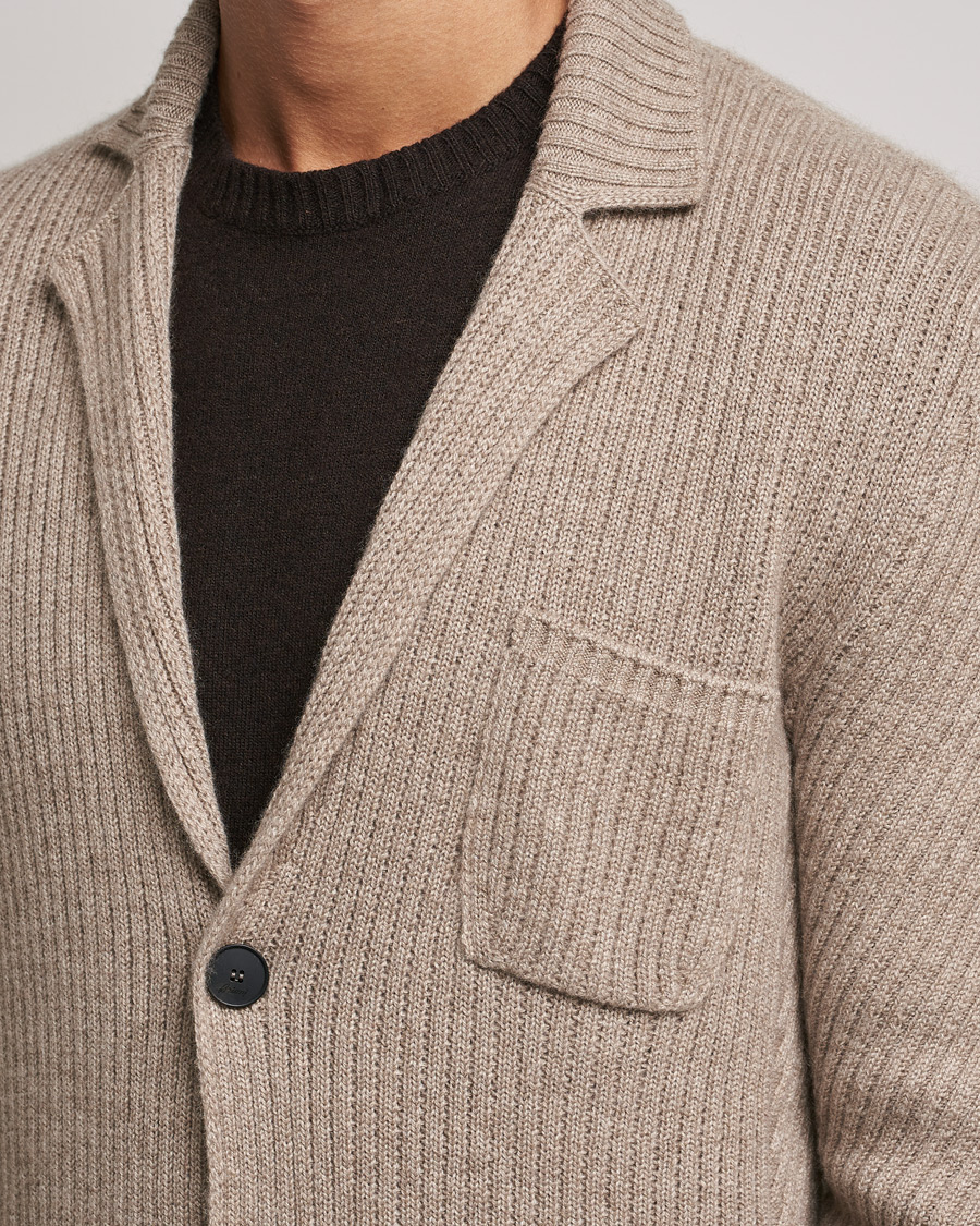Heren | Blazers | Brioni | Pure Cashmere Knitted Blazer Beige
