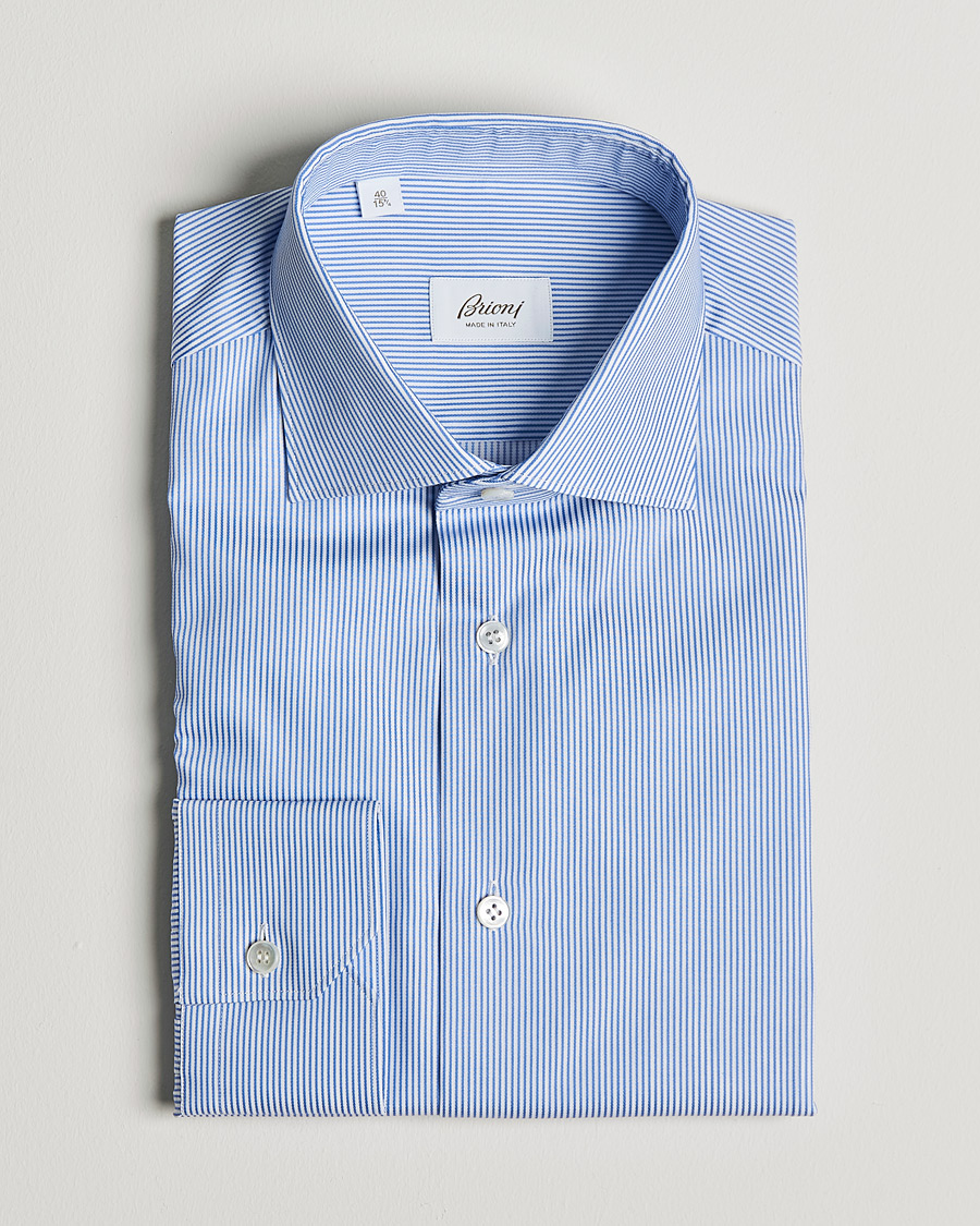 Heren | Overhemden | Brioni | Slim Fit Dress Shirt Light Blue Stripe