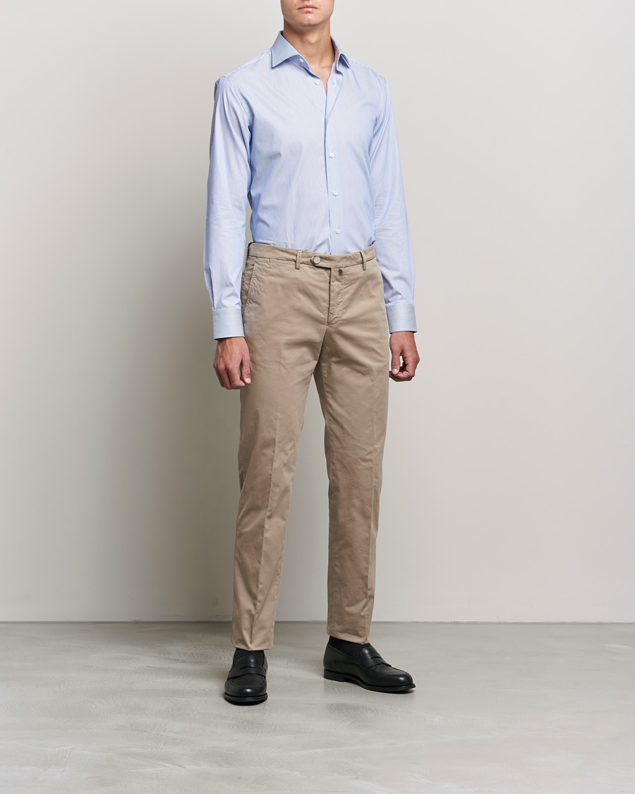 Heren | Overhemden | Brioni | Slim Fit Dress Shirt Light Blue Stripe