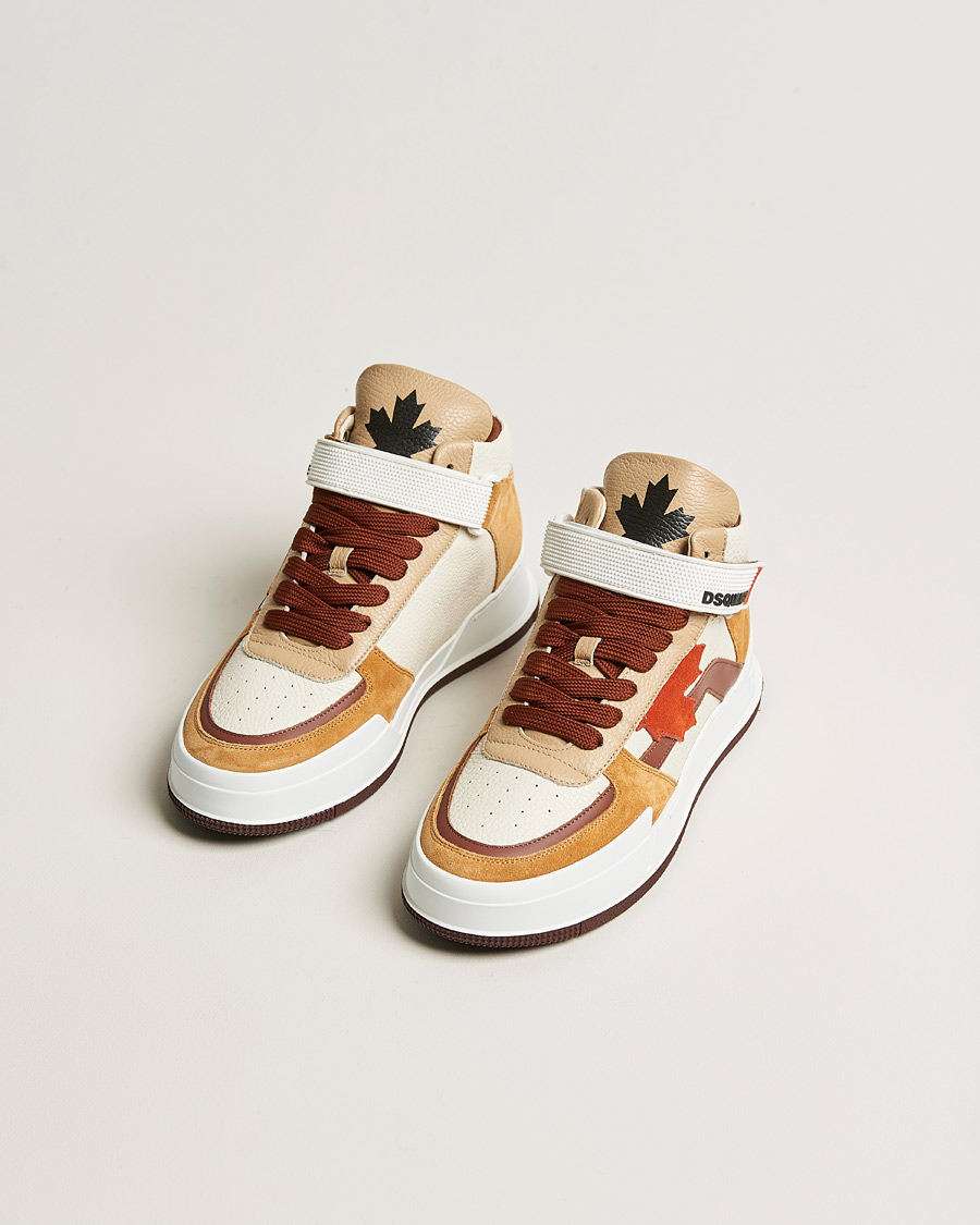 Heren | Dsquared2 Canadian High Tops White/Camel | Dsquared2 | Canadian High Tops White/Camel