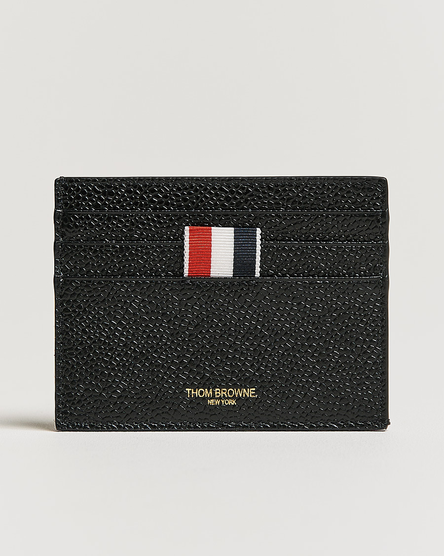 Heren | Thom Browne Double Sided Card Holder Black | Thom Browne | Double Sided Card Holder Black