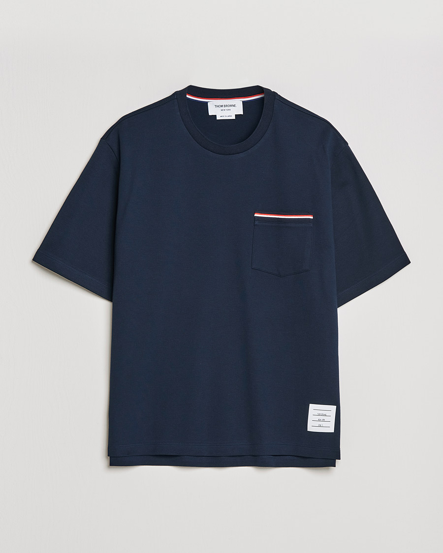 Heren | T-shirts | Thom Browne | Oversize Pocket Stripe T-Shirt Navy