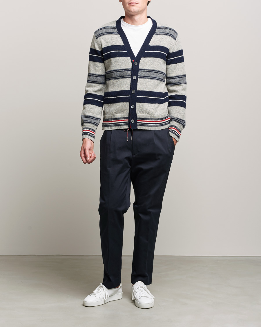 Heren | Truien | Thom Browne | Tartan Stripe Wool Cardigan Medium Grey