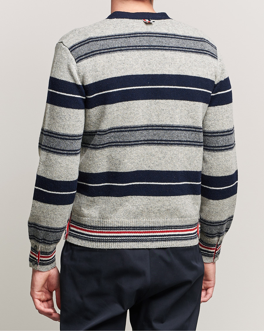 Heren | Truien | Thom Browne | Tartan Stripe Wool Cardigan Medium Grey