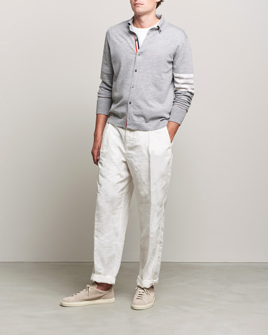 Heren | Overhemden | Thom Browne | Merino Wool Button Down Shirt Light Grey