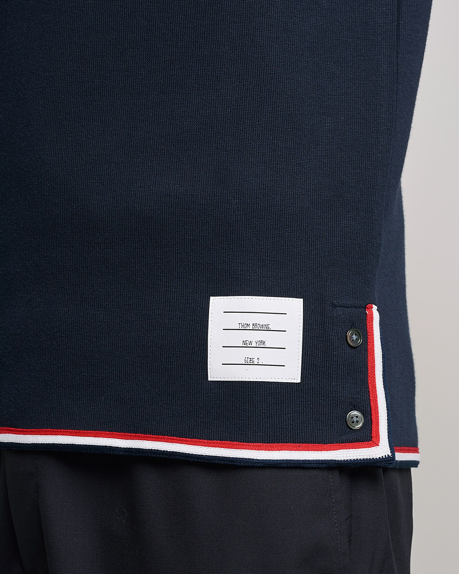 Heren | T-shirts | Thom Browne | Long Sleeve Interlock T-Shirt Navy