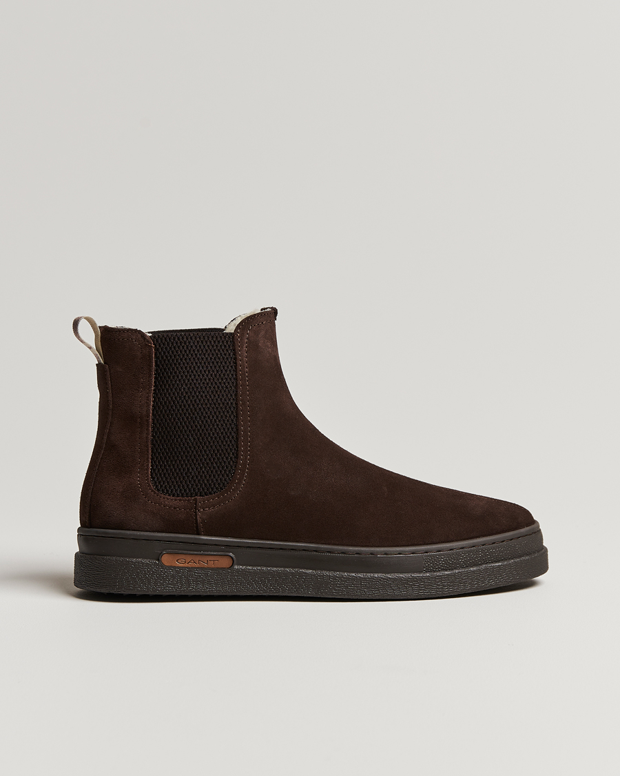 Heren | GANT Cloyd Shearling Chelsea Boot Dark Brown Suede | GANT | Cloyd Shearling Chelsea Boot Dark Brown Suede