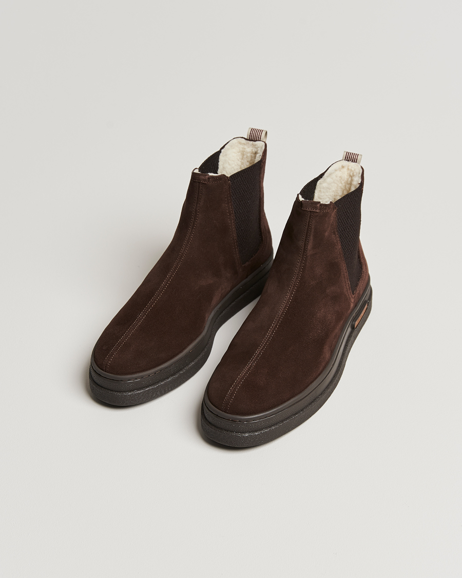 Heren | GANT Cloyd Shearling Chelsea Boot Dark Brown Suede | GANT | Cloyd Shearling Chelsea Boot Dark Brown Suede