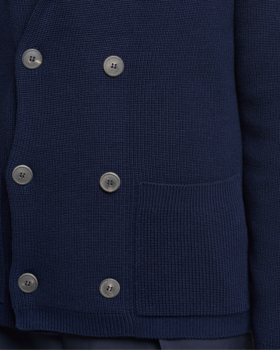 Heren | Blazers | Giorgio Armani | Double Breasted Knitted Blazer Navy