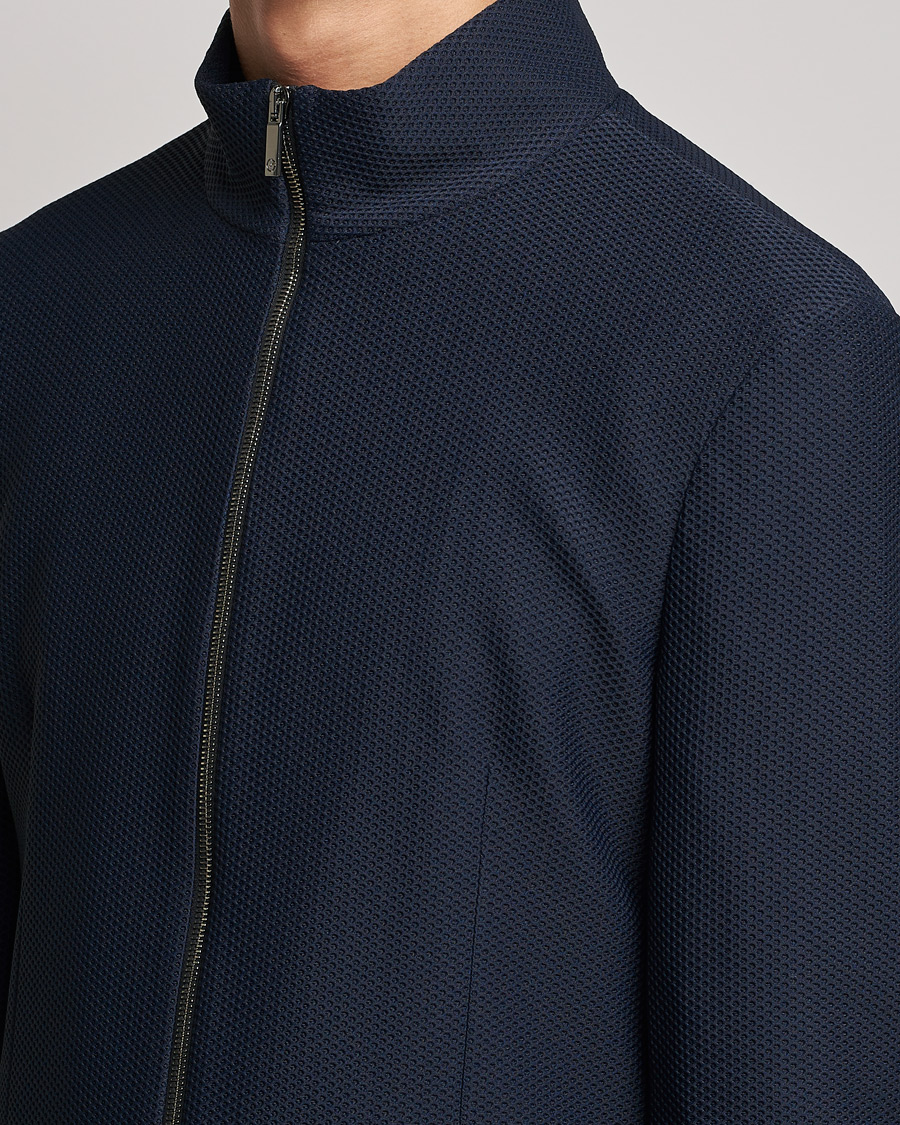 Heren | Blazers | Giorgio Armani | Technical Mesh Zip Blazer Navy
