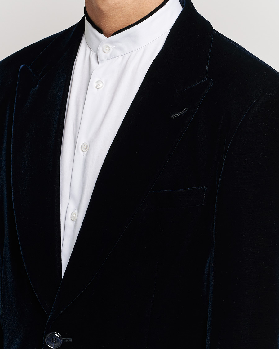 Heren | Blazers | Giorgio Armani | Peak Lapel Velvet Blazer Navy