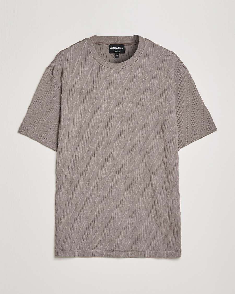 Heren | T-shirts | Giorgio Armani | Cashmere Blend Chevron T-Shirt Beige