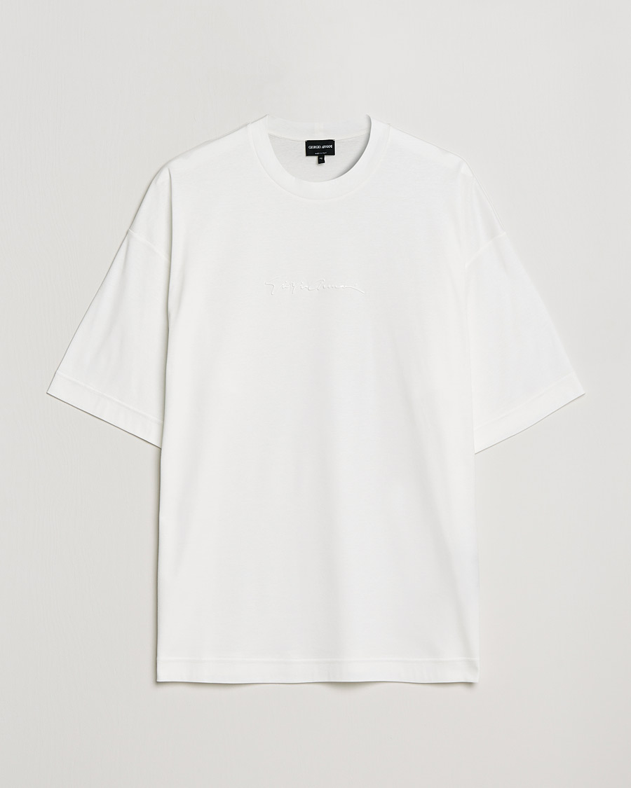 Heren | T-shirts | Giorgio Armani | Short Sleeve Signature T-Shirt White