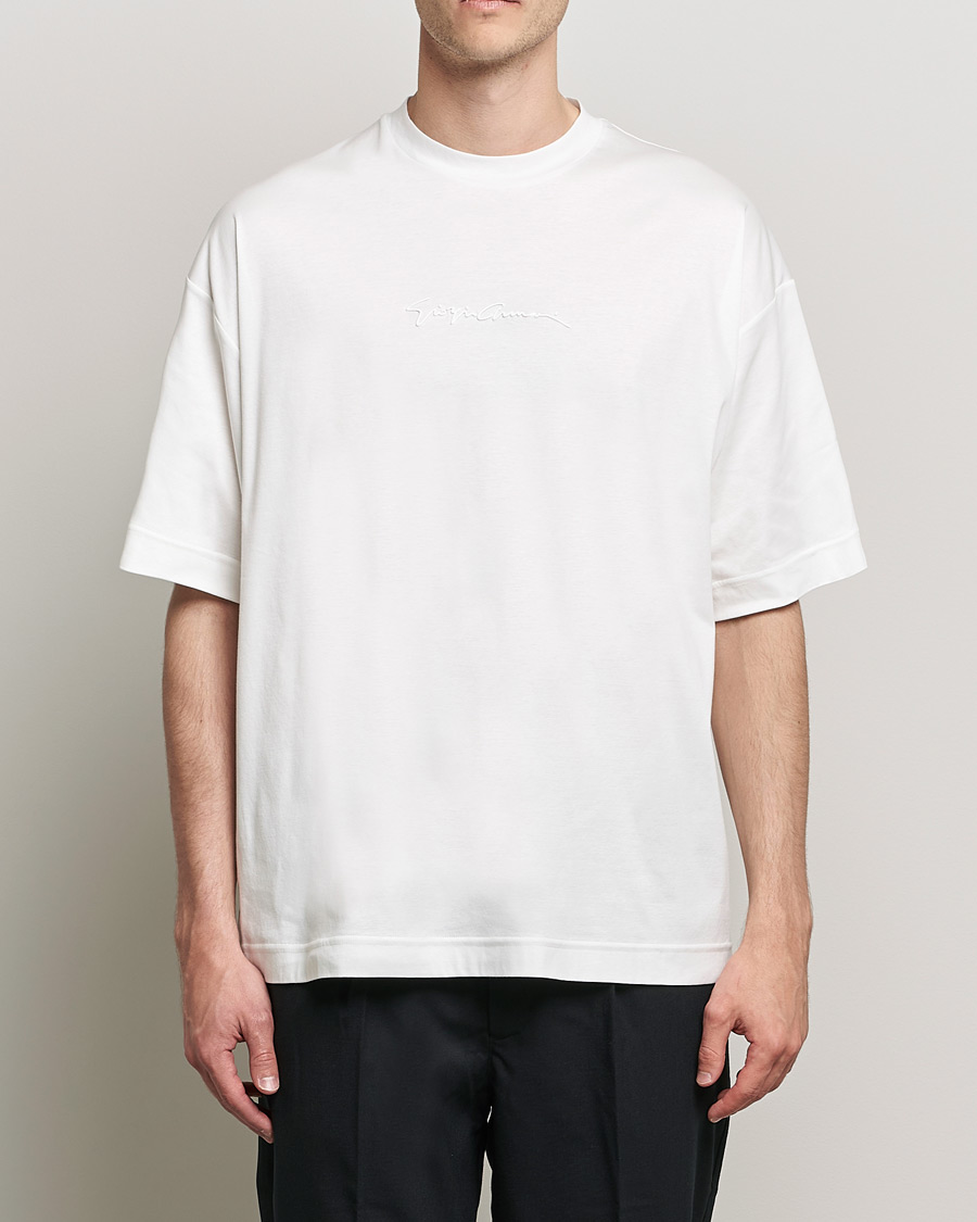 Heren | T-shirts | Giorgio Armani | Short Sleeve Signature T-Shirt White