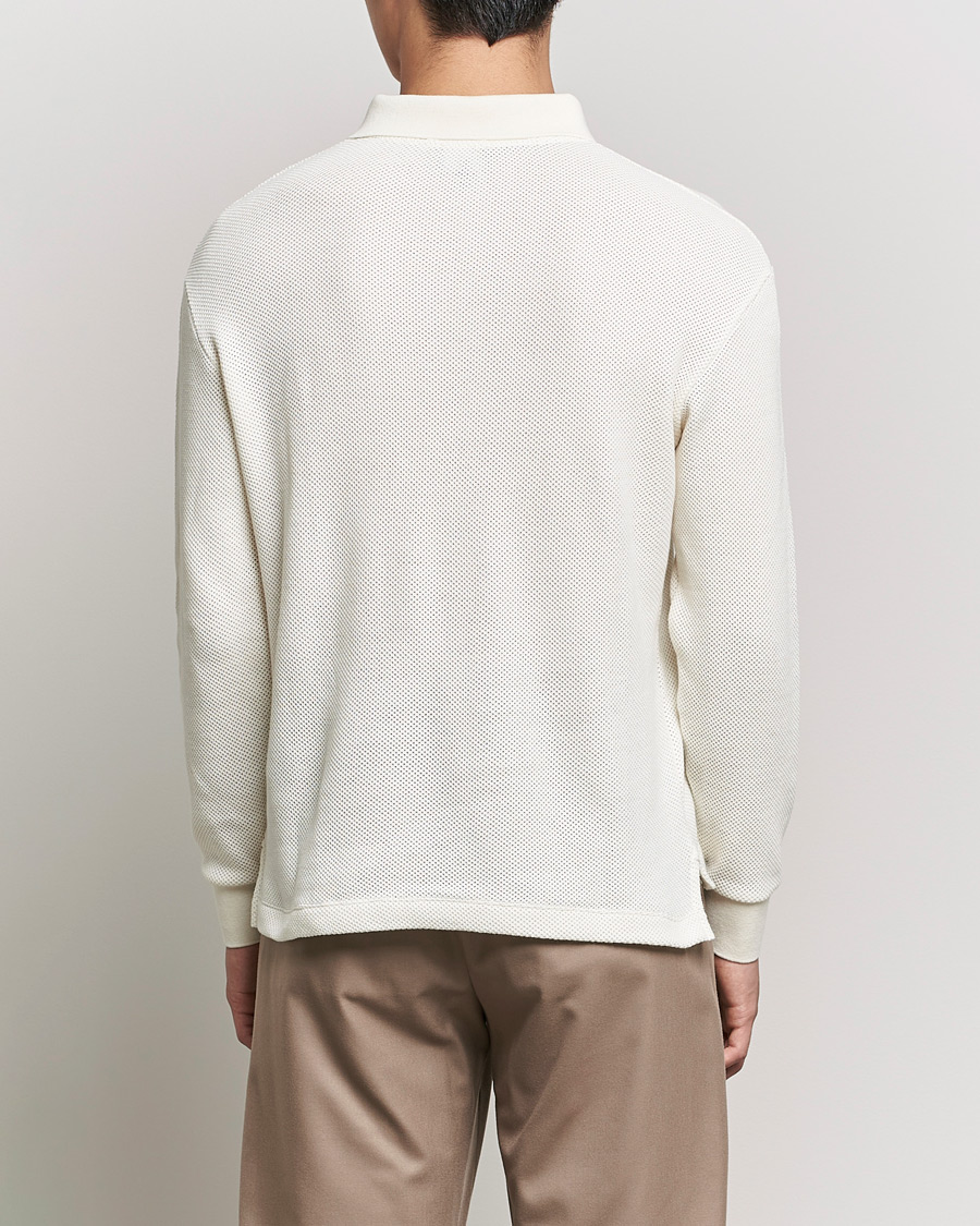 Heren | Truien | Giorgio Armani | Wool Piquet Long Sleeve Polo Off White