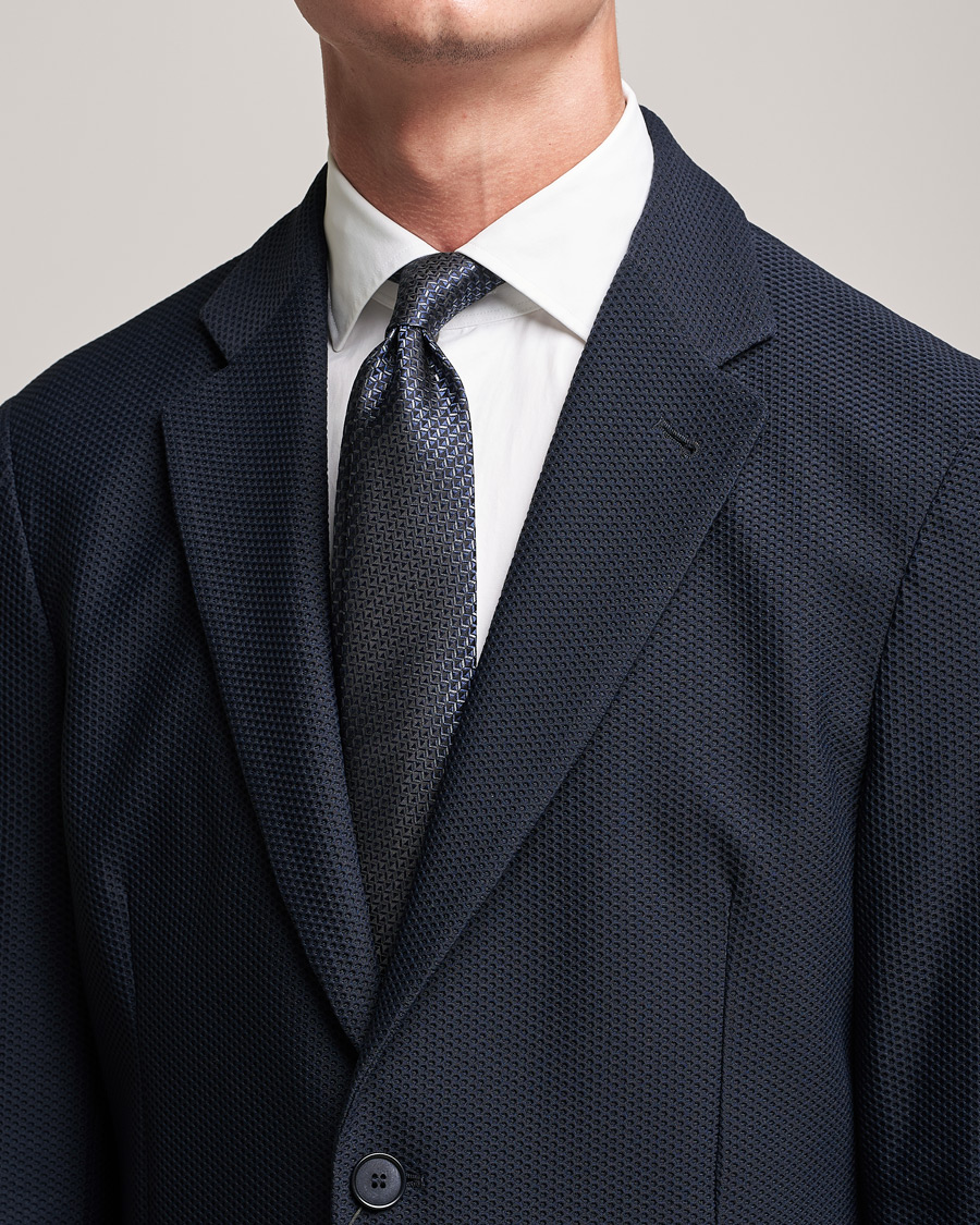 Heren | Giorgio Armani Woven Jacquard Silk Tie Navy | Giorgio Armani | Woven Jacquard Silk Tie Navy