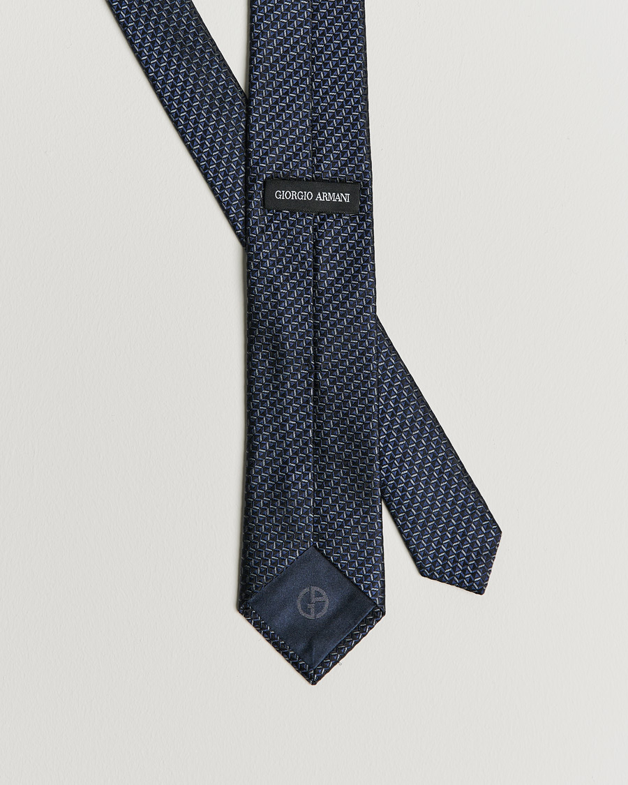 Heren | Giorgio Armani Woven Jacquard Silk Tie Navy | Giorgio Armani | Woven Jacquard Silk Tie Navy
