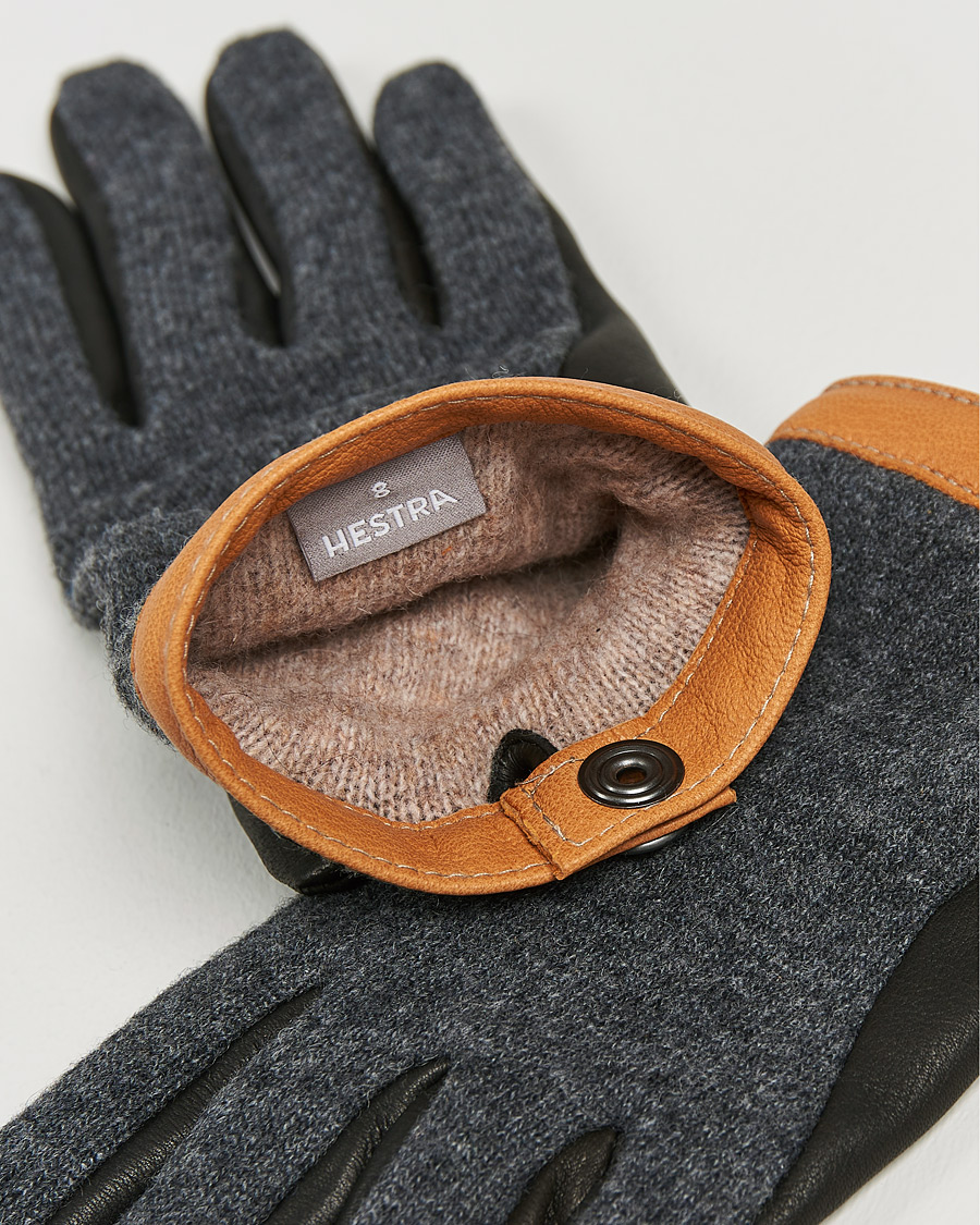 Heren | Accessoires | Hestra | Deerskin Wool Tricot Glove Grey/Black