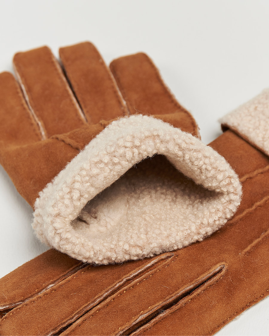 Heren | Accessoires | Hestra | Bernard Lambskin Suede Glove Cognac