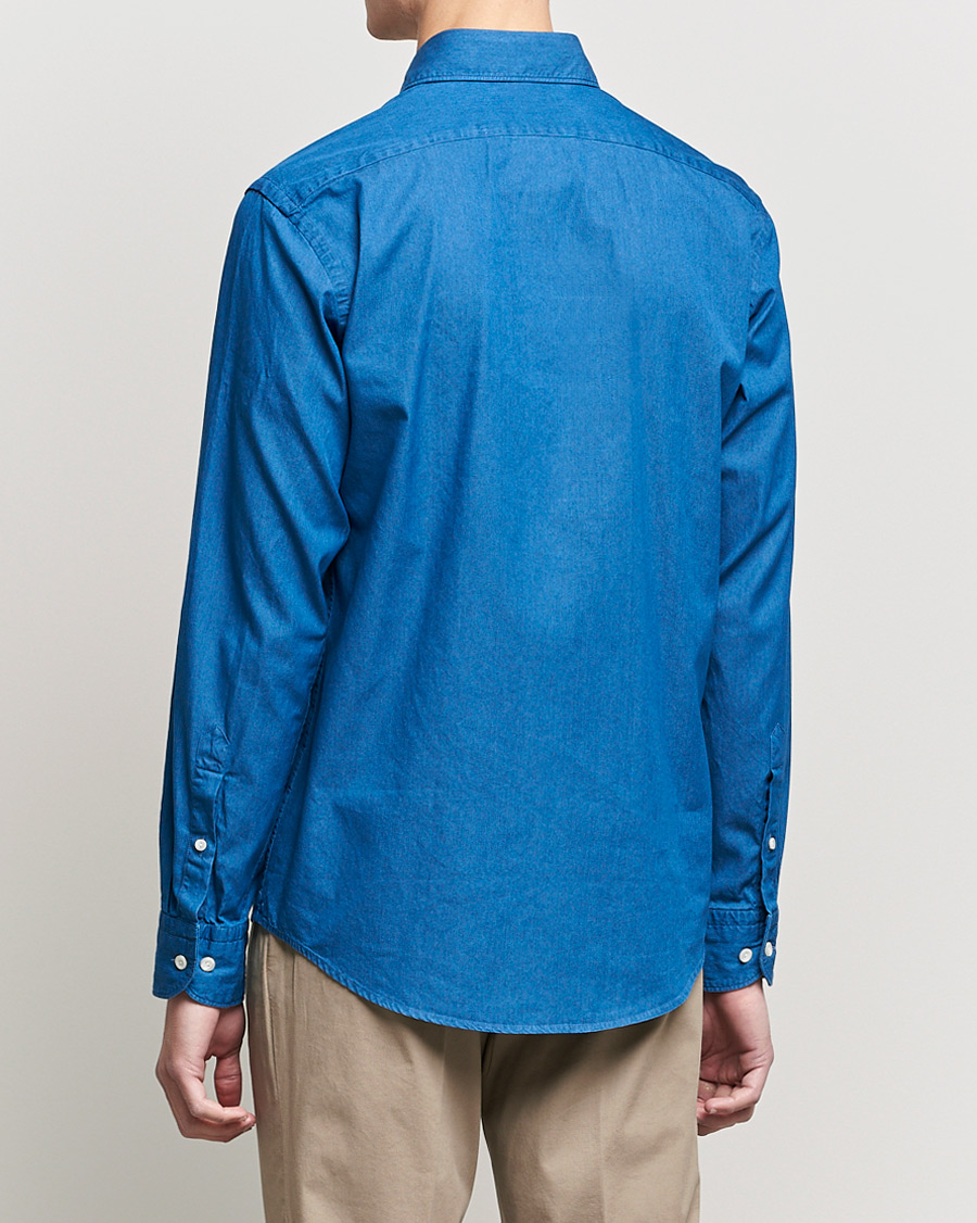 Heren | Overhemden | Eton | Slim Fit Garment Washed Denim Shirt Indigo