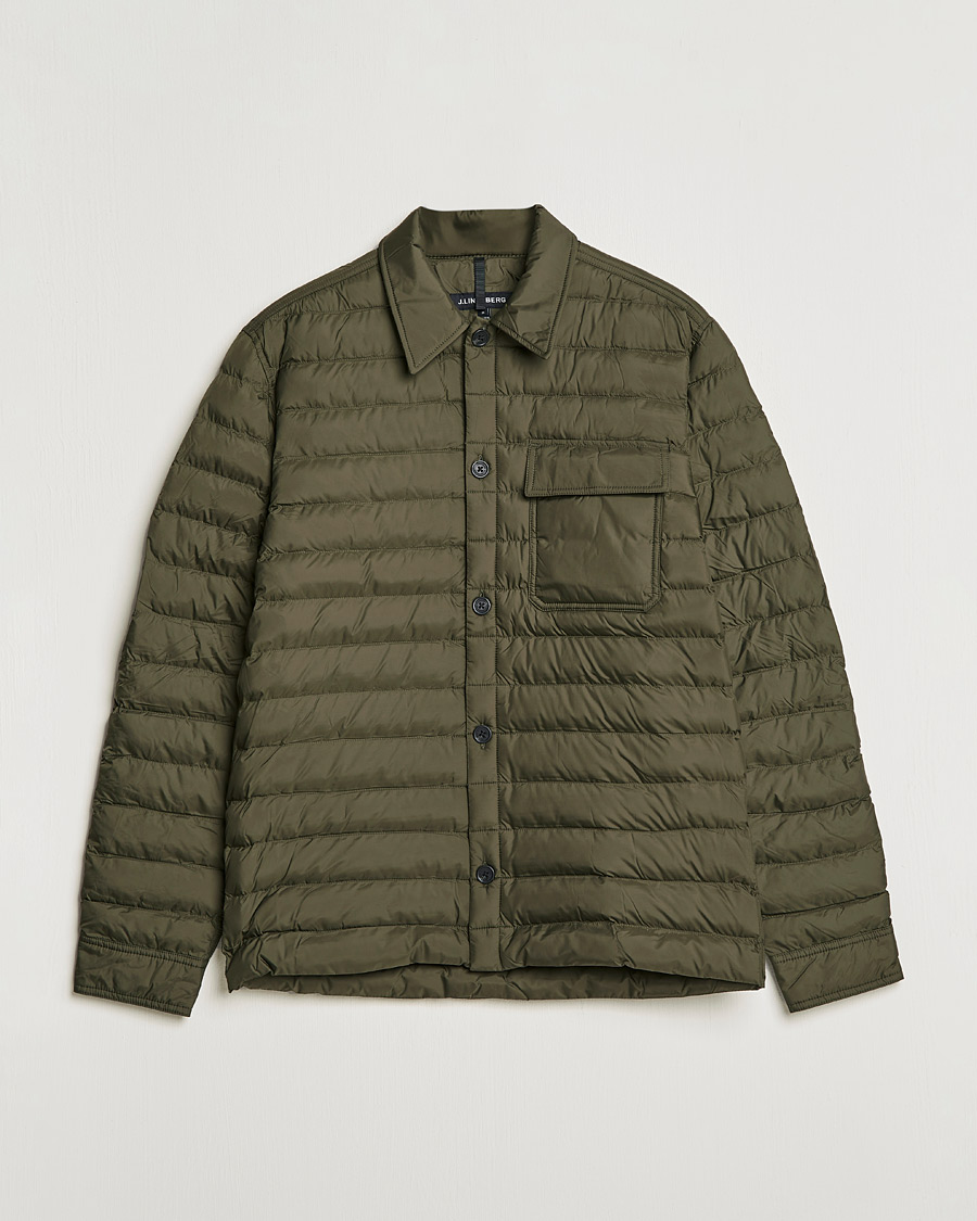 Heren | Overhemden | J.Lindeberg | Gorman Quilted Overshirt Forest Green