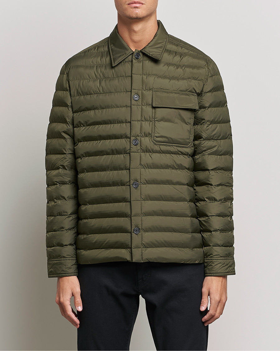 Heren | Overhemden | J.Lindeberg | Gorman Quilted Overshirt Forest Green