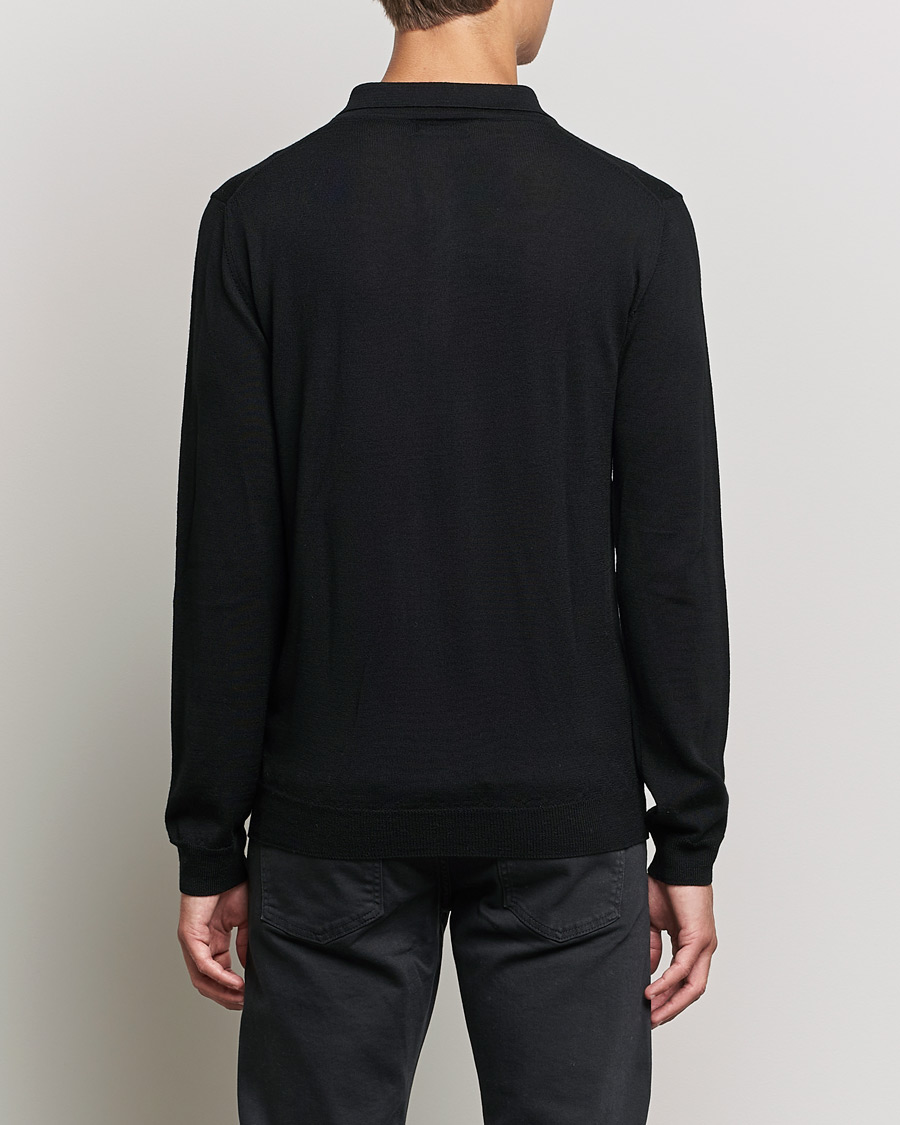Heren | Truien | J.Lindeberg | Noel True Merino Poloshirt Black
