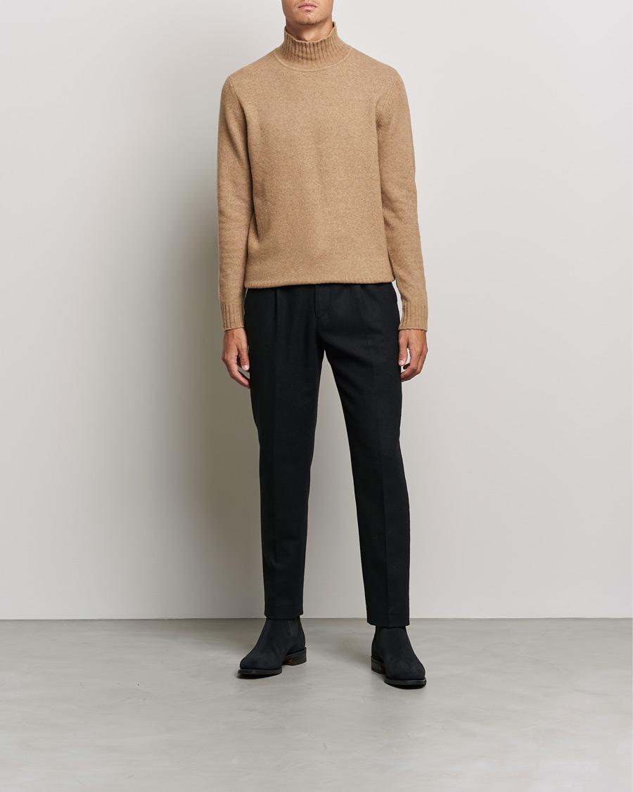Heren | Truien | J.Lindeberg | Orian Wool Blend Turtleneck Tiger Brown