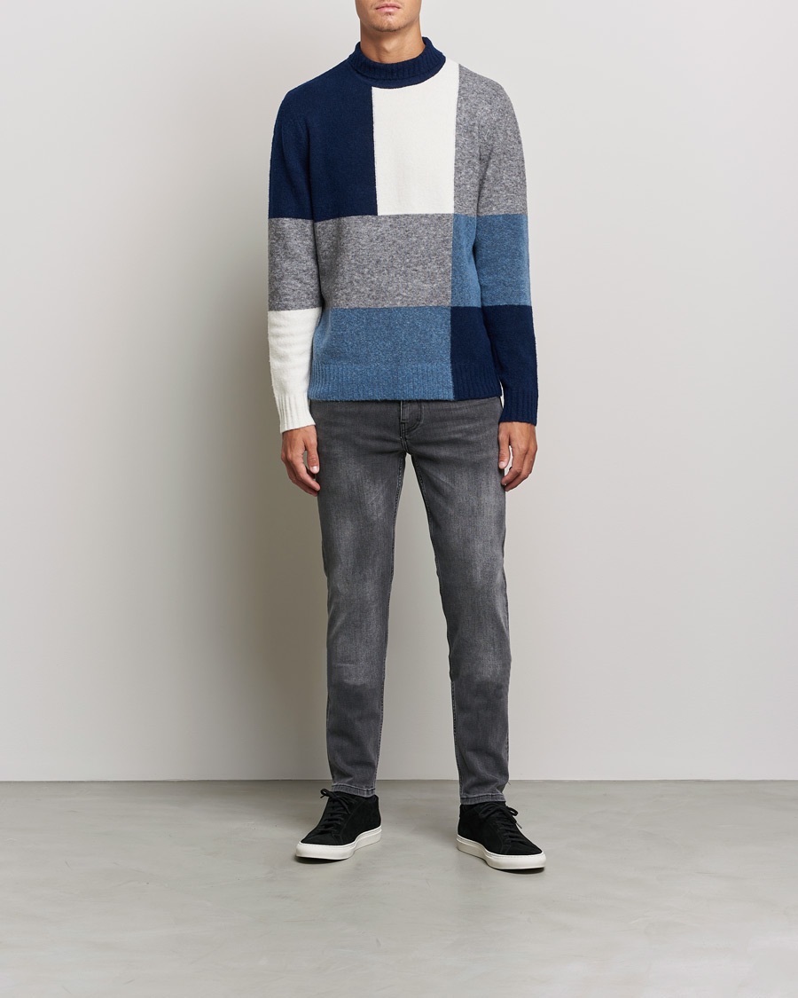 Heren | Truien | J.Lindeberg | Orian Wool Blend Turtleneck Blue Colorblock