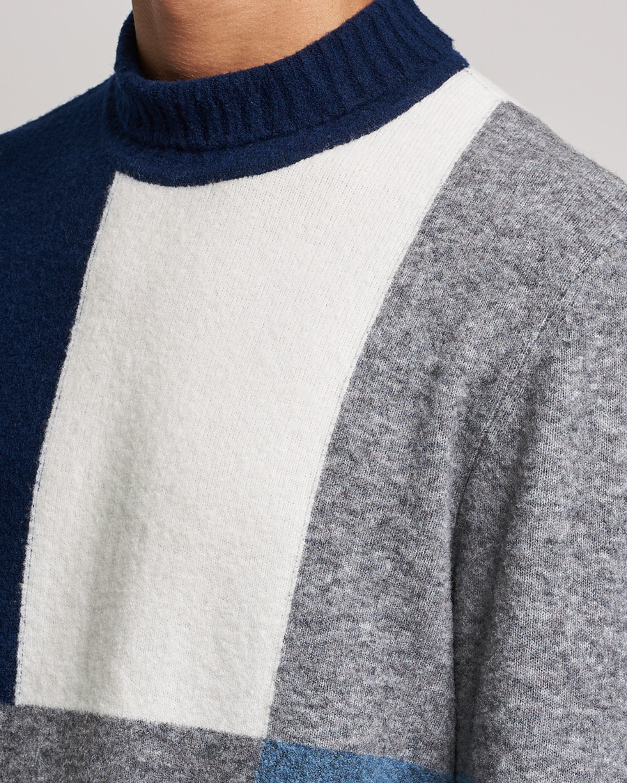 Heren | Truien | J.Lindeberg | Orian Wool Blend Turtleneck Blue Colorblock