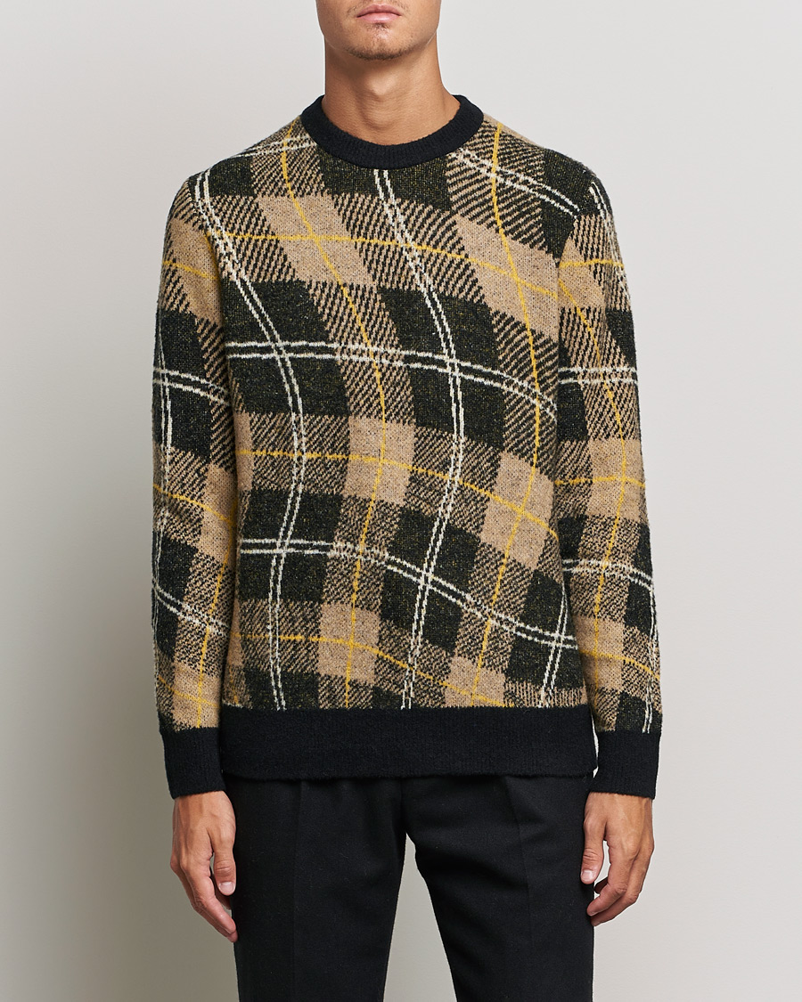 Heren | Truien | J.Lindeberg | Glen Hairy Jacquard Knitted Crew Neck Tiger Brown