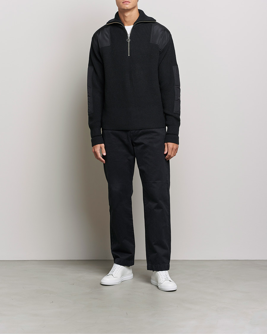Heren | Truien | J.Lindeberg | Ethan Chunky Half Zip Black