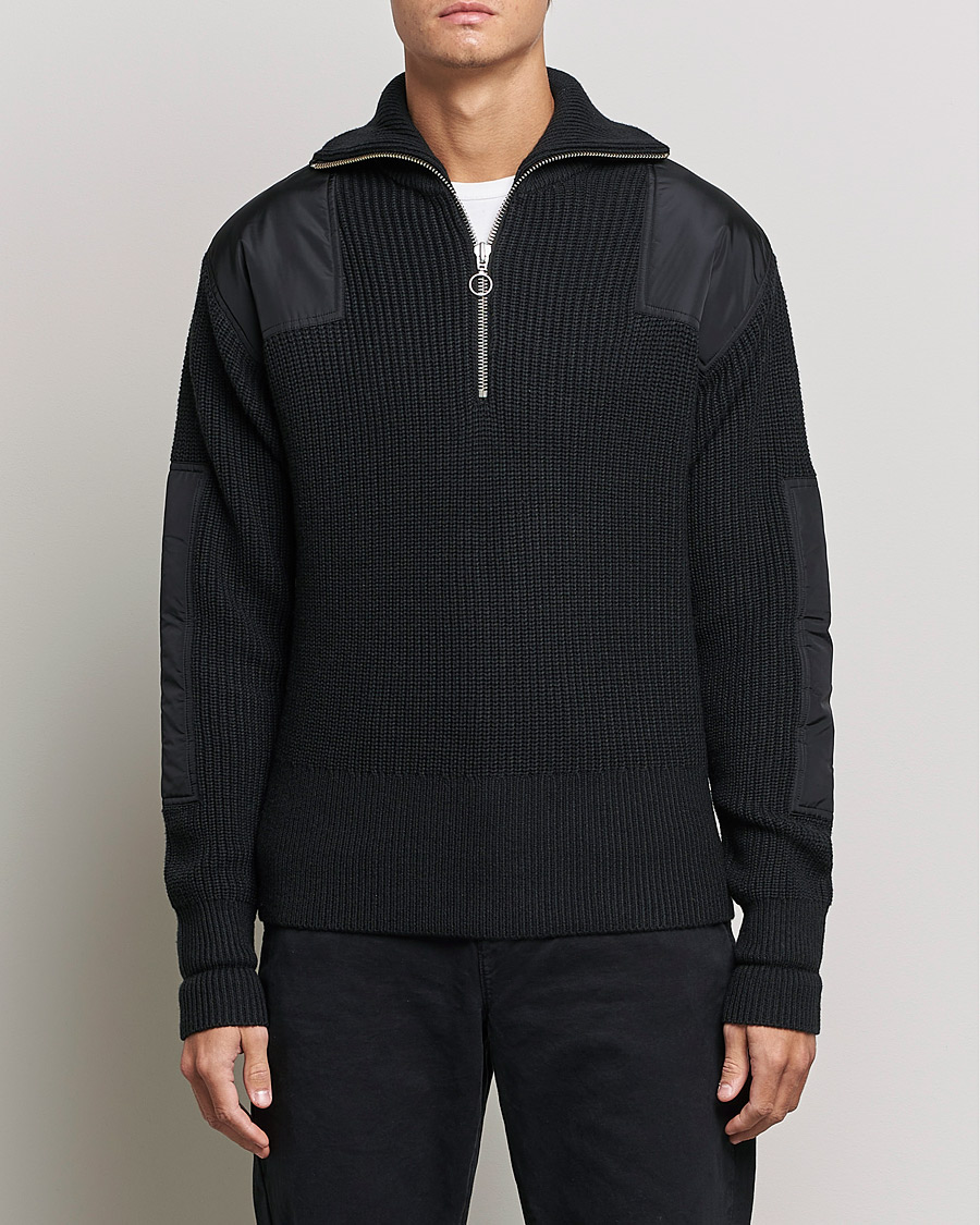 Heren | Truien | J.Lindeberg | Ethan Chunky Half Zip Black
