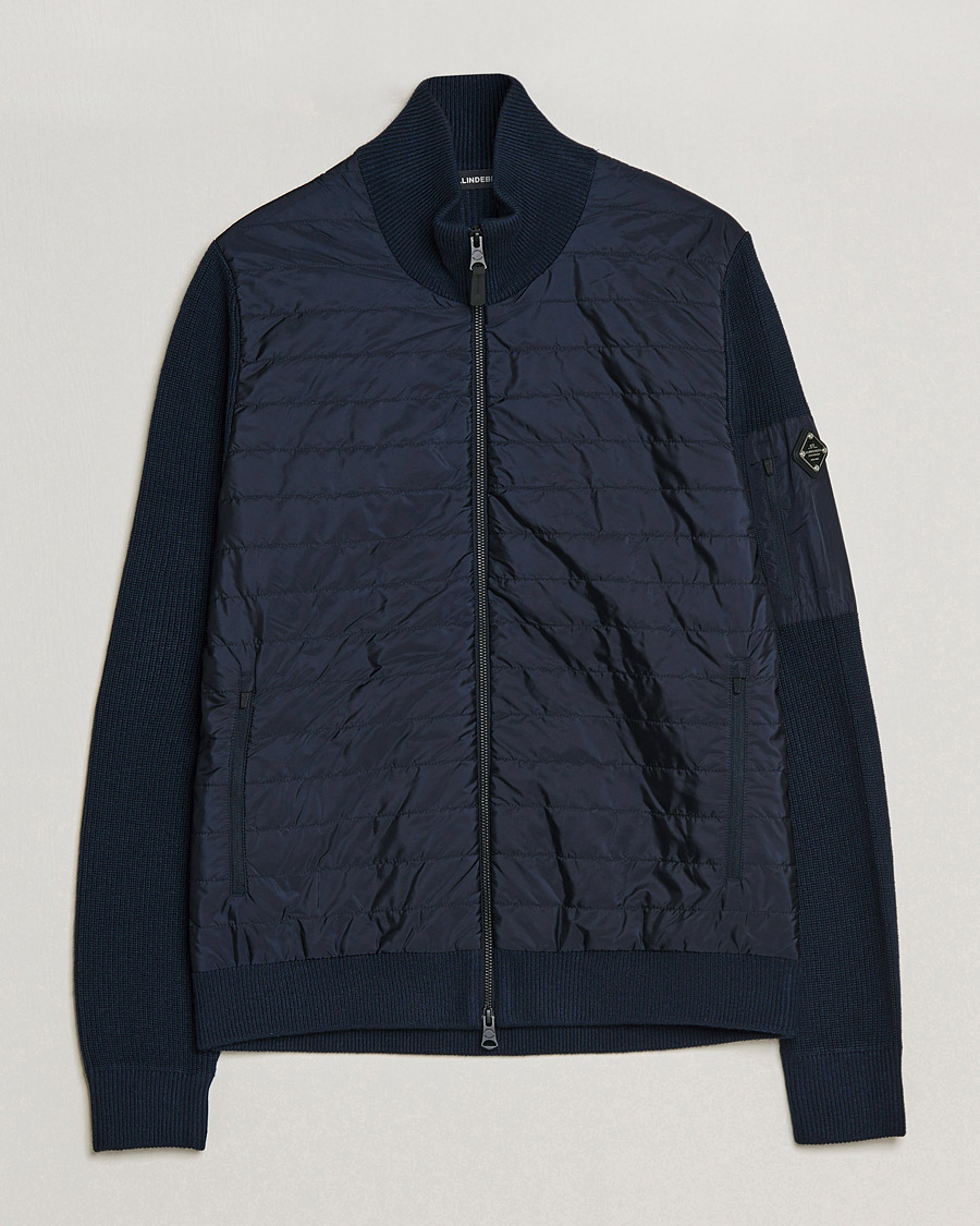 Heren | Truien | J.Lindeberg | Beck Knitted Hybrid Jacket Navy