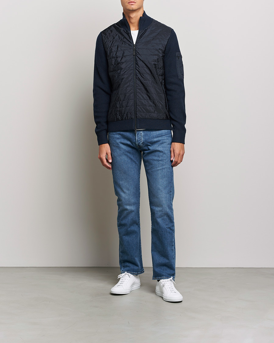 Heren | Truien | J.Lindeberg | Beck Knitted Hybrid Jacket Navy