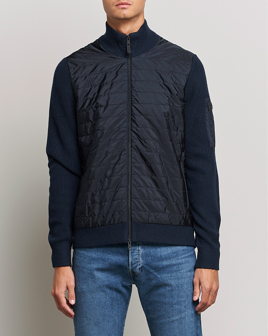 Heren | Truien | J.Lindeberg | Beck Knitted Hybrid Jacket Navy
