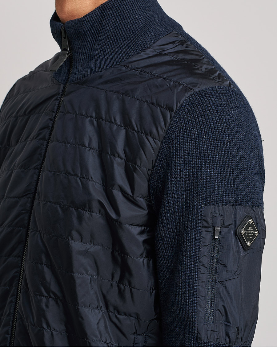 Heren | Truien | J.Lindeberg | Beck Knitted Hybrid Jacket Navy