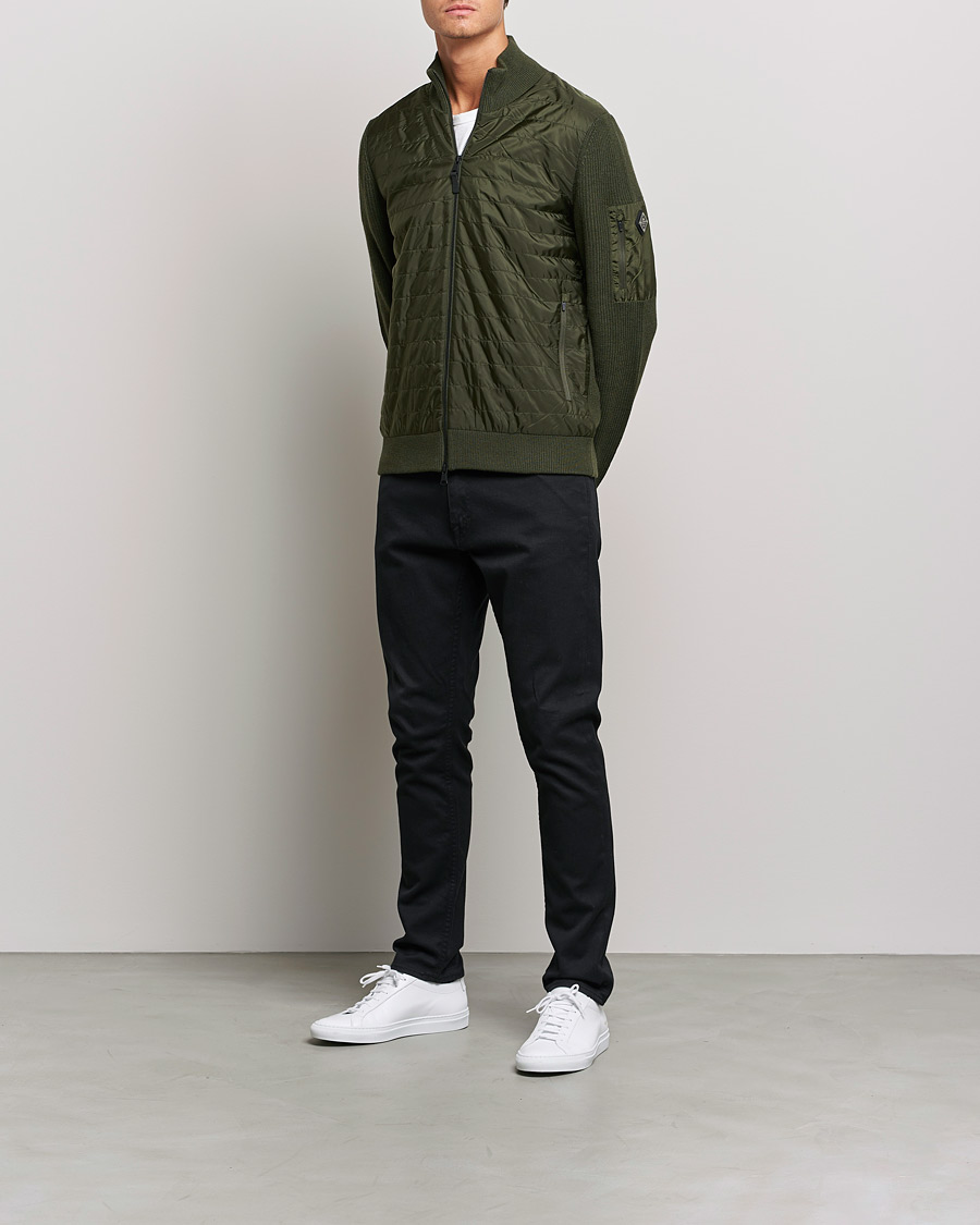 Heren | Truien | J.Lindeberg | Beck Knitted Hybrid Jacket Forest Green
