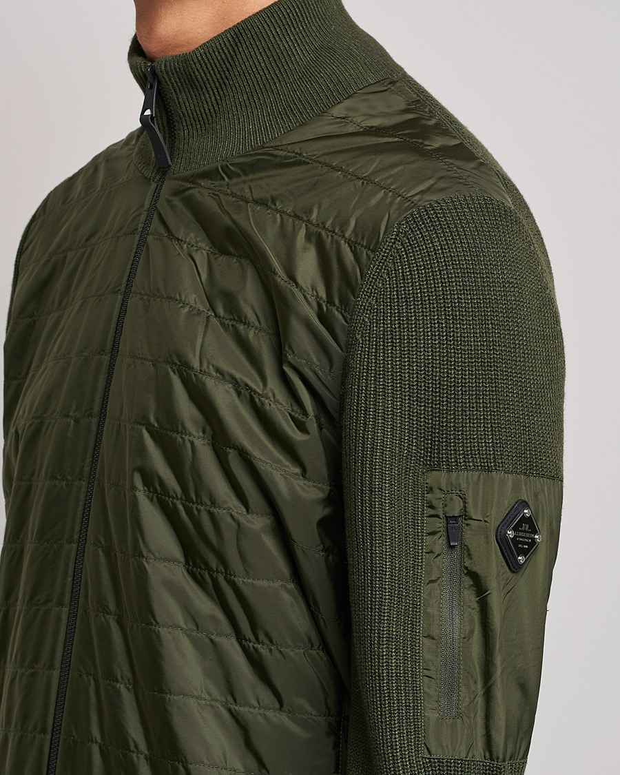 Heren | Truien | J.Lindeberg | Beck Knitted Hybrid Jacket Forest Green