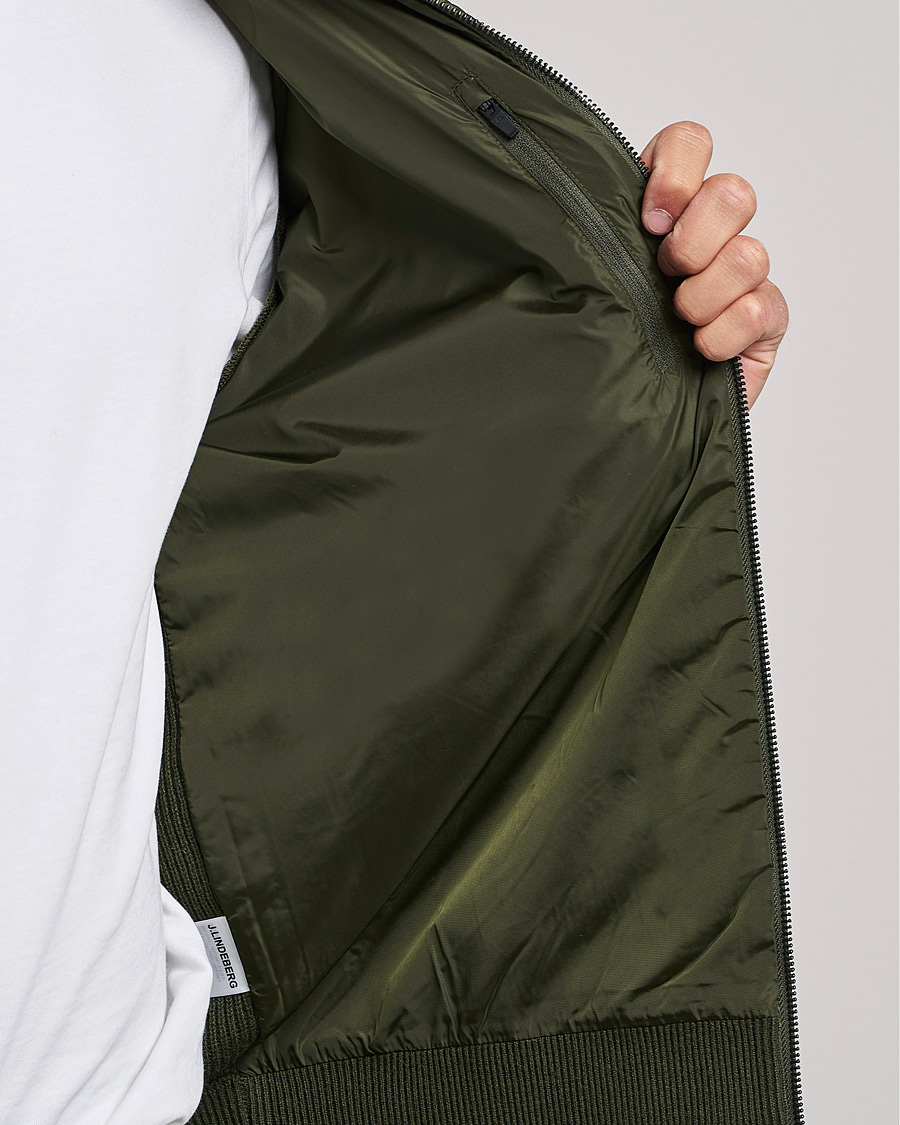 Heren | Truien | J.Lindeberg | Beck Knitted Hybrid Jacket Forest Green