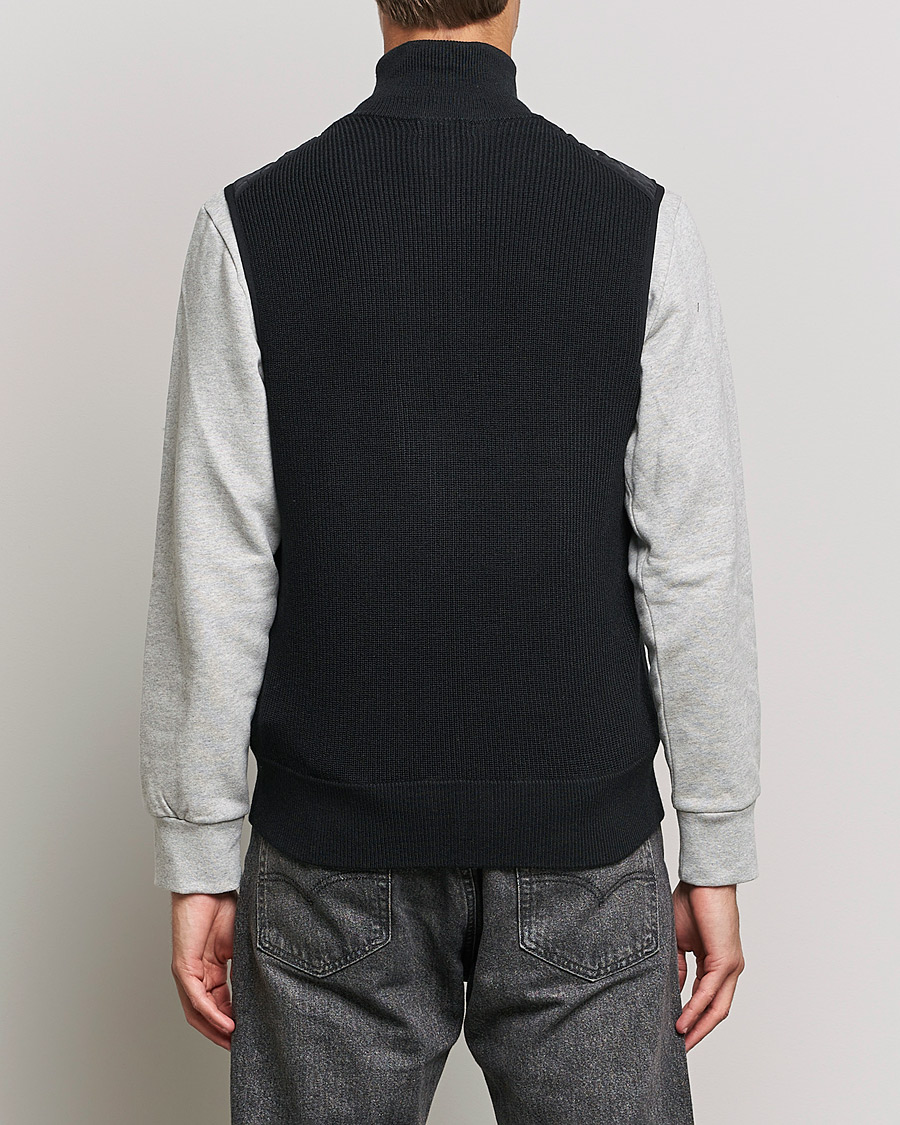 Heren | Truien | J.Lindeberg | Becket Knitted Hybrid Zip Vest Black