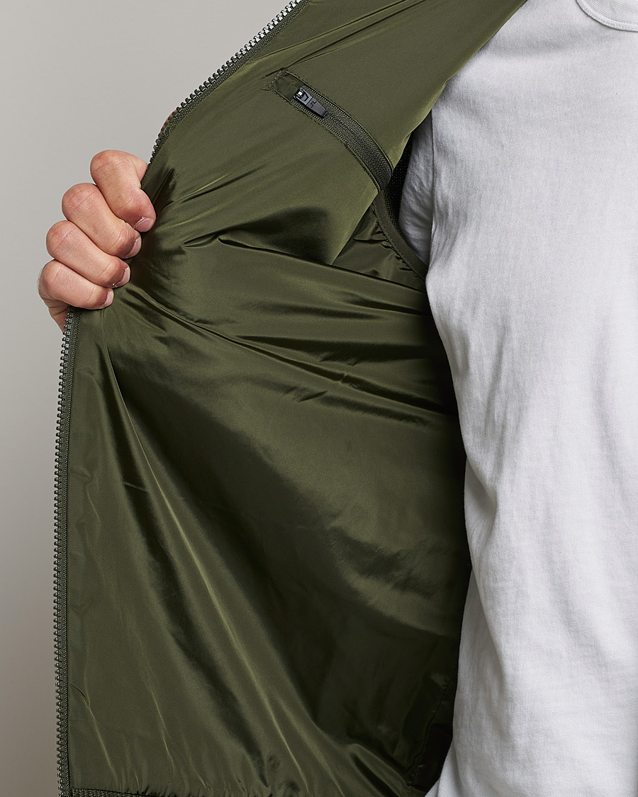 Heren | Truien | J.Lindeberg | Pierre Knitted Hybrid Full Zip Hood Forest Green